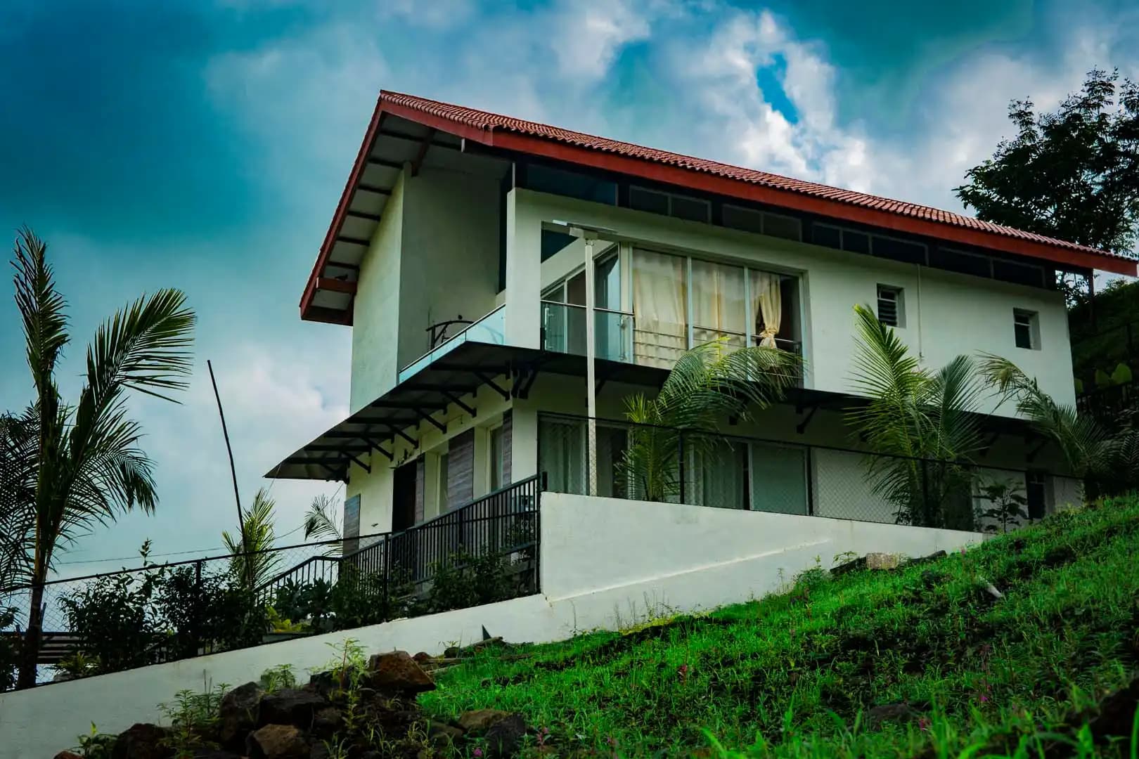 Modern villa with terracotta roof